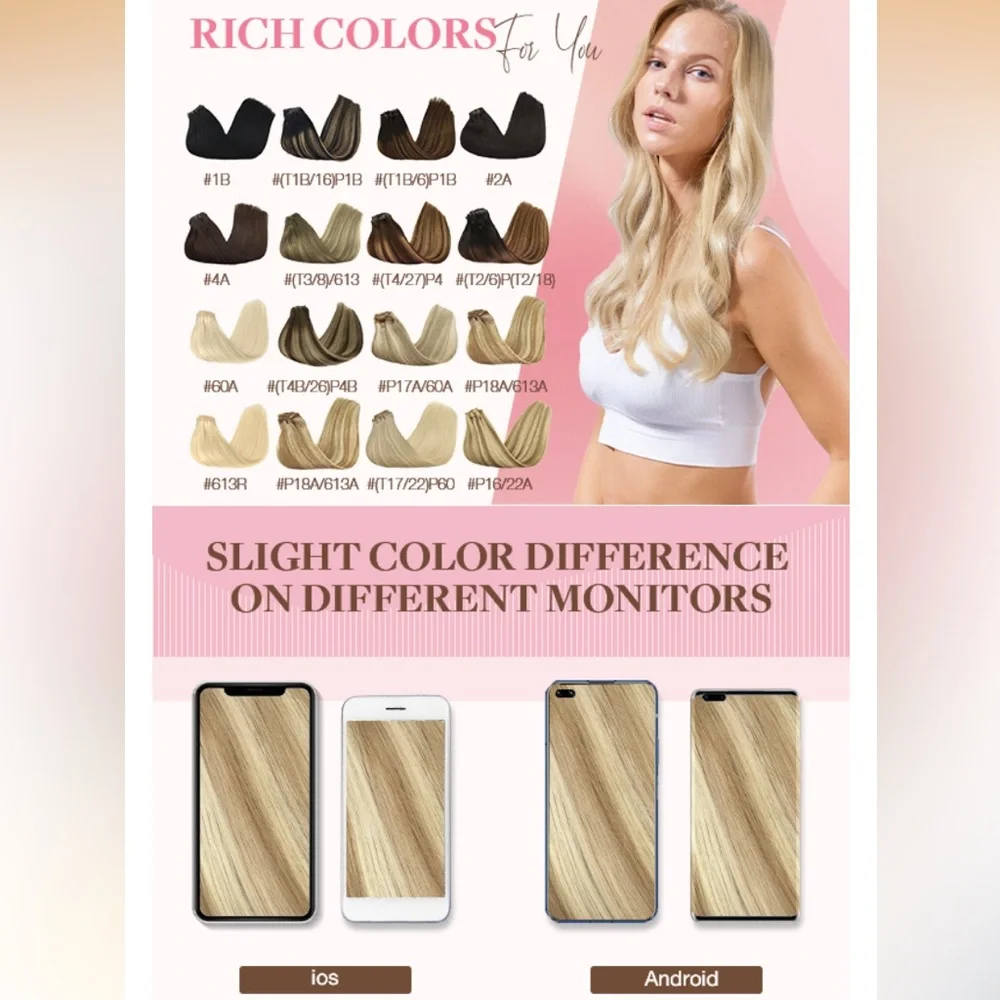 Seamless Clip-In Remy Extensions 100% Human Hair 130g 9Pc Full Head P18A/613 14”